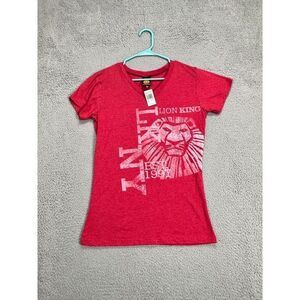 Disney Shirt Womens Large Red The Lion King‎ Preppy Lightweight Tee Ladies NEW